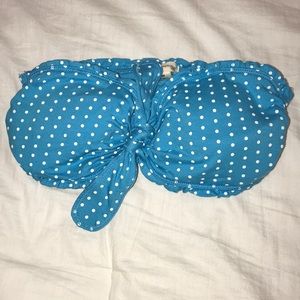 Cute bandeau teal and white top with bow